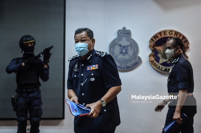 North Korea threat Malaysia Inspector-General of Police, Tan Sri Abdul Hamid Bador at a news conference at the Shah Alam Police Contingent Headquarters in Selangor. PIX: MOHD ADZLAN / MalaysiaGazette / 22 MARCH 2021.