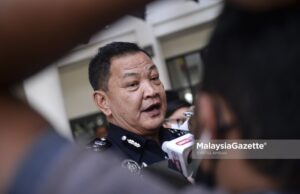 Sedition Act street protests demonstration Allah UMNO Muslims court decision Inspector-General of Police, Tan Sri Abdul Hamid (centre) speaks to the members of the media at Ipoh, Perak today. PIX: Malinda Malik / MalaysiaGazette