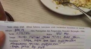 A man was issued the RM10,000 compound for not registering his details prior to entering an eatery at Bukit Jalil.