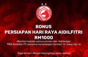 Pemain Kelantan FC dapat bonus RM1,000