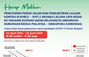 Laluan kontra antara Lima Kedai hingga Tanjung Kupang di Linkedua