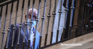 Former Prime Minister, Datuk Seri Najib Tun Razak arrives at the Palace of Justice in Putrajaya, for his appeal to strike off his conviction on the misappropriation of RM42 million belonging to SRC International Sdn Bhd. PIX: HAZROL ZAINAL / MalaysiaGazette /a 07 APRIL 2021.