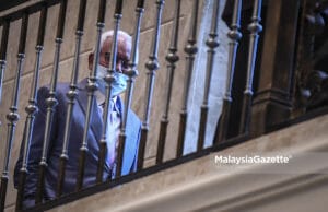 Former Prime Minister, Datuk Seri Najib Tun Razak arrives at the Palace of Justice in Putrajaya, for his appeal to strike off his conviction on the misappropriation of RM42 million belonging to SRC International Sdn Bhd. PIX: HAZROL ZAINAL / MalaysiaGazette /a 07 APRIL 2021.