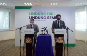 Minister of Science, Technology and Innovation cum Coordinating Minister Khairy Jamaluddin Abu Bakar of the National Covid-19 Immunisation Programme (PICK) and Health Minister Datuk Seri Dr Adham Baba in a joint-news conference on the latest update of PICK. PIX: Courtesy of MOSTI