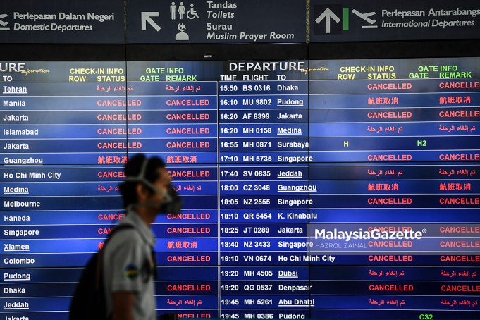(Picture of representational purposes only). Domestic and international flights are cancelled at the Kuala Lumpur International Airport (KLIA) in Sepang, Selangor due to the Covid-19 outbreak. PIX: HAZROL ZAINAL / MalaysiaGazette / 27 APRIL 2020. mandatory quarantine India Bangladesh Nepal Pakistan