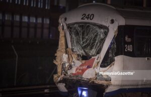 family victim demand RM1.8 million Wong Chee Foong The situation of the Light Rail Transit (LRT) involved in the Kelana Jaya route crash on 24 May. It has been towed to the Subang Rapid Rail Complex in Selangor. PIX: HAZROL ZAINAL / MalaysiaGazette / 27 MAY 2021 Prasarana Malaysia