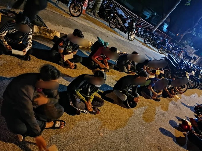 The police arrested 38 individuals including 12 teenagers for illegal racing, gathering at public area during the Full Movement Control Order (MCO) and not practicing physical distancing at the New North Klang Straits Bypass (Shapadu) yesterday