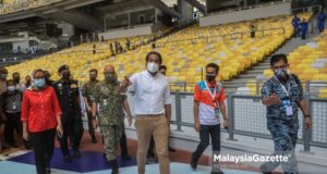 Minister of Science, Technology and Innovation cum the Coordinating Minister of the National Covid-19 Immunisation Programme (PICK) monitors the first day of operation at the Bukit Jalil National Stadium vaccination centre (PPV) in Kuala Lumpur. PIX: MOHD ADZLAN / MalaysiaGazette / 21 JUNE 2021 The refugees in Malaysia will not be neglected in the national Covid-19 immunisation programme as they will be receiving the CanSino vaccineThe refugees in Malaysia will not be neglected in the national Covid-19 immunisation programme as they will be receiving the CanSino vaccine