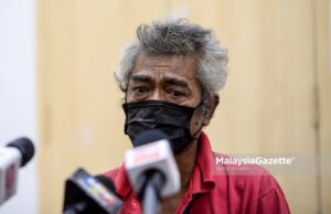 Army Veteran,  Private Suria Mohamad Hassan at a news conference on the controversy that surrounds him and his family who lived under a bridge at the Kuala Lumpur MAF Veteran Association. PIX: HAFIZ SOHAIMI / MalaysiaGazette / 23 JUNE 2021