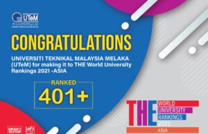 UTeM tersenarai universiti terbaik Asia