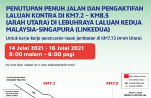Laluan kontra antara Tanjung Kupang dan Lima Kedai mulai esok