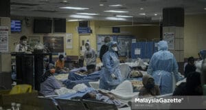 The Covid-19 patients at Tengku Ampuan Rahimah Hospital (HTAR) in Klang, Selangor. PIX: MalaysiaGazette admission rate cases