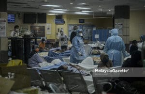 The Covid-19 patients at Tengku Ampuan Rahimah Hospital (HTAR) in Klang, Selangor. PIX: MalaysiaGazette admission rate cases