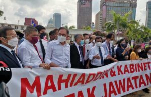 The Members of Parliament from the opposition held a demonstration at the Dataran Merdeka today after they were not allowed to enter the Parliament building.
