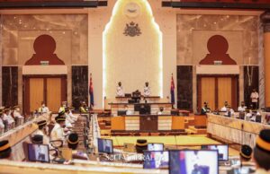 monkey cage Sultan Ibrahim Sultan Iskandar delivering a royal decree at the Johor State Assembly sitting