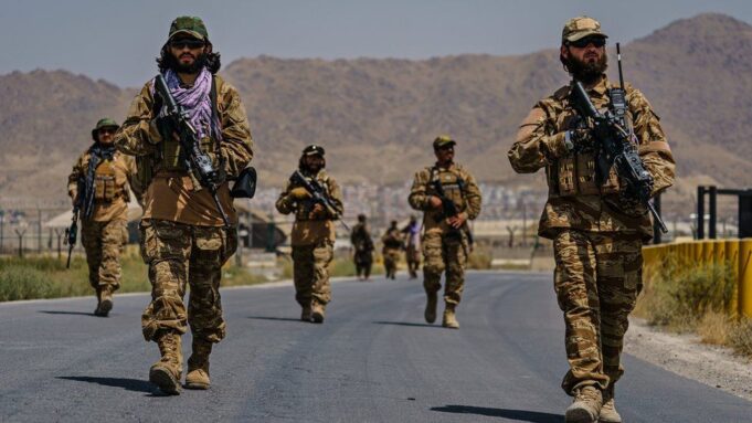The Taliban have been patrolling Kabul airport and controlling the flow of Afghans trying to fly out. PIX: GETTY IMAGES / BBC Afghanistan US troops united states america