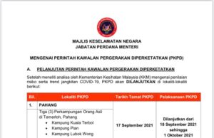 PKPD ditamatkan di beberapa lokaliti di Sabah, Kelantan, Pahang