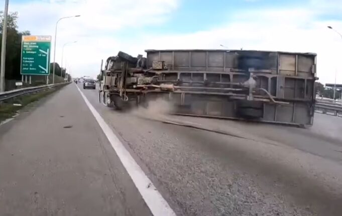overturned lorry syabu methamphetamine positive drug NKVE ELITE Highway