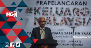 Prime Minister, Datuk Seri Ismail Sabri Yaakob at the prelaunch of Keluarga Malaysia at Auditorium Perdana Angkasapuri, Kuala Lumpur. PIX: HAZROL ZAINAL / MalaysiaGazette / 08 OCTOBER 2021 interstate travel