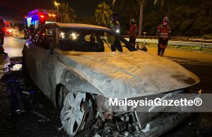 Pasangan kekasih nyaris maut kereta terbakar
