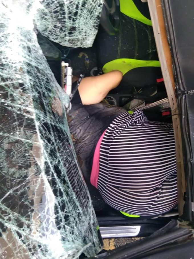 The dead body of a senior citizen was found in a black Myvi parked at the flat in Cheras after she fell off the building. PIX: Courtesy of the Cheras District Police Headquarters