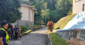 The landslide at the male students dormitory at the International Islamic University Malaysia (IIUM) in Gombak.
