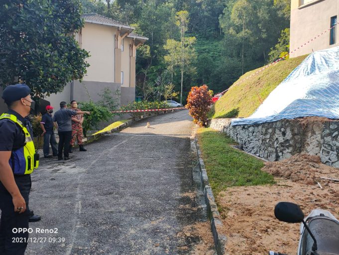 The landslide at the male students dormitory at the International Islamic University Malaysia (IIUM) in Gombak.