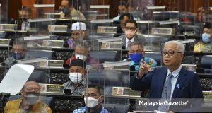 Prime Minister Datuk Seri Ismail Sabri Yaakob at the Special Parliament sitting. PIX: Courtery of the Department of Information Malaysia / 20 JANUARY 2022. floods management