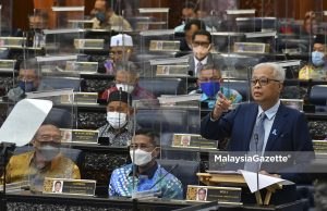Prime Minister Datuk Seri Ismail Sabri Yaakob at the Special Parliament sitting. PIX: Courtery of the Department of Information Malaysia / 20 JANUARY 2022. floods management