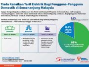Tiada kenaikan tarif elektrik bagi pengguna-pengguna domestik di Semenanjung Malaysia
