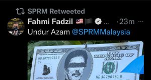 Fahmi Fadzil's tweet, asking for the Chief Commissioner of the Malaysian Anti-Corruption (MACC) Tan Sri Azam Baki was retweeted by the anti-graft agency.