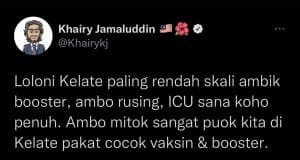Khairy Jamaluddin KJ Kelantan Kelantanese Covid-19 booster dose