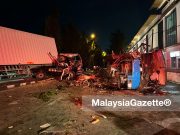 2 parah, 15 cedera treler dan bas kilang bertembung