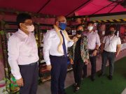 Johor state election Mohd. Izhar Ahmad visits The Tent restaurant at Jalan Yahya Awal, Johor Bahru today. politics join UMNO Bersatu political frog
