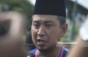 Muhyiddin masih layak jadi Perdana Menteri – Bersatu Johor Calon Perikatan Nasional (PN) N.07 Bukit Kepong, Datuk Dr. Sahruddin Jamal bercakap kepada media selepas hari penamaan sempena Pilihan Raya Negeri (PRN) Johor di IKTBN Pagoh, Muar, Johor. Foto HAZROL ZAINAL, 26 FEBRUARI 2022.