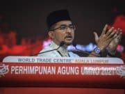 Pemuda cadang pinda perlembagaan, pemilihan parti dibuat selepas setiap kali PRU The UMNO Youth Chief, Datuk Dr. Asyraf Wajdi Dusuki speaks during the UMNO General Assembly (PAU) 2021 at the World Trade Centre Kuala Lumpur (WTCKL). PIX: HAZROL ZAINAL / MalaysiaGazette / 17 MARCH 2022 party election general GE