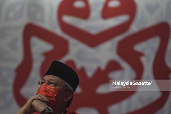 Pengerusi Badan Perhubungan UMNO Johor, Datuk Hasni Mohammad pada Perhimpunan Agung UMNO 2021 di Pusat Dagangan Dunia Kuala Lumpur (WTCKL). Foto HAZROL ZAINAL, 18 MAC 2022.