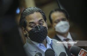 The Minister of Health, Khairy Jamaluddin Abu Bakar at a news conference after the launch of Clinical Research Malaysia Annual Report (CRM) 2021 at the Ministry of Health in Putrajaya. PIX: AMIRUL SHAUFIQ / MalaysiaGazette / 21 MARCH 2022. EC voting for Covid-19 patients
