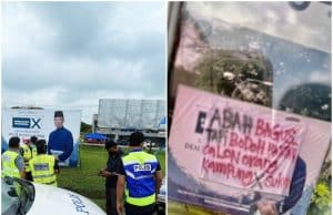 A banner with provocative wordings was hung at a billboard with Tan Sri Muhyiddin Yassin’s picture in Buloh Kasap, Johor.
