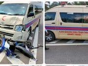 Ambulans bawa pesakit Covid-19 rempuh motosikal