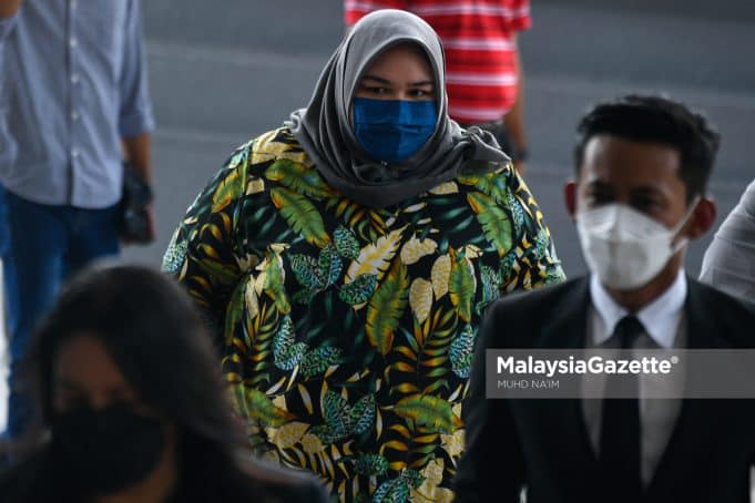 The Founder of Rumah Bonda, Siti Bainun Abd. Razali arrives at the court with her defence counsels for the abuse and negligence of PWD teenager, Bella’s trial. PIX: MUHD NA'IM / MalaysiaGazette / 13 APRIL 2022.