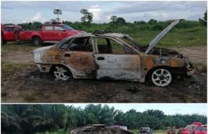 Pekerja balak bakar kereta polis ditahan
