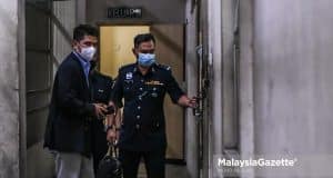 Celebrity, Ahmad Awaluddin Ashaari pleads not guilty at the Petaling Jaya Magistrate Court to committing mischief by destroying a security boom gate at a gated residential area in Sunway Damansara. PIX: MOHD ADZLAN / MalaysiaGazette / 17 MAY 2022.