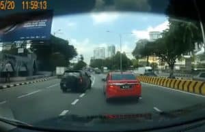 Polis kesan pemandu Perodua Bezza merah
