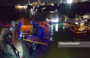 Tindakan pantas pihak bomba dan nelayan berjaya menyelamatkan mangsa yang terjun dari Jambatan Tanjung Lumpur pagi tadi