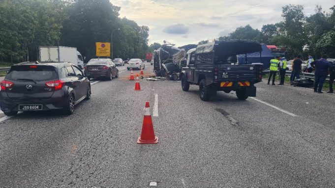 kemalangan di lebuhraya utara selatan hari ini