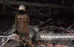 Tiga cedera bumbung asrama Wisma Yatim runtuh