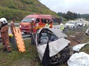 Tiga maut dalam nahas di LPT1