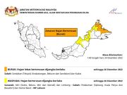 Amaran hujan berterusan di Sabah, Sarawak, Labuan hingga Isnin