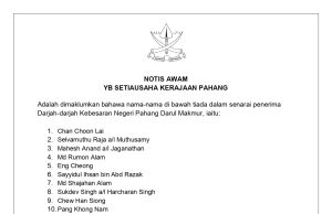 Pahang keluarkan senarai 29 nama ‘Datuk’, ‘Datuk Seri’ palsu